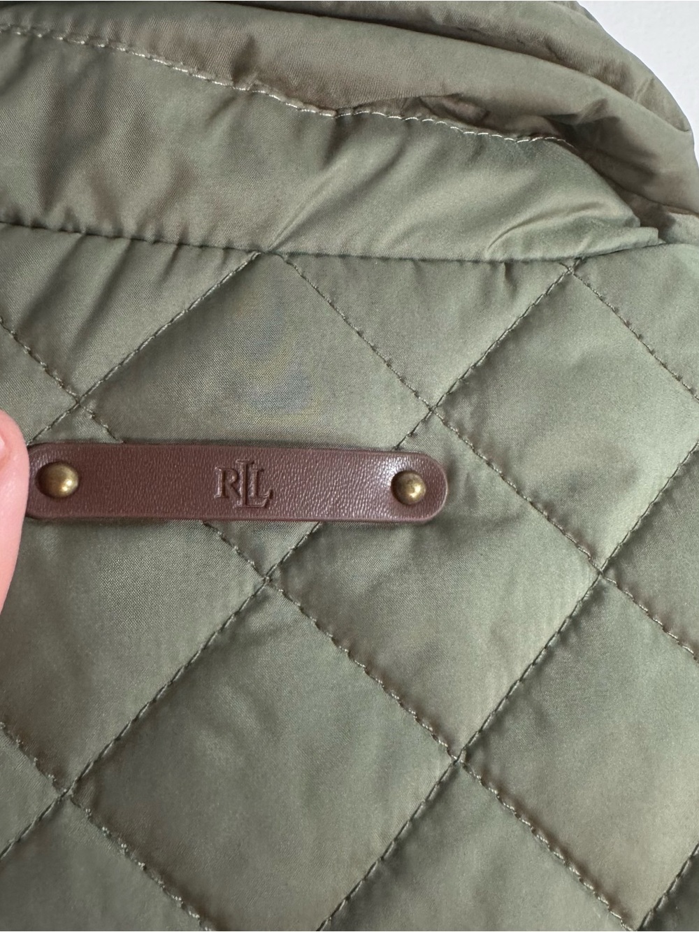 Lauren Ralph Lauren Quilted Vest Womens L Olive Green Crest Logo - Picture 3 of 9